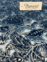 Bareeza Midnight Blue Velvet Shawl with Laser-Cut Embroidery - Image 2