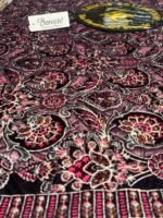 Bareeza Dark Plum Velvet Shawl with Multicolor Floral Embroidery and Decorative Border - Image 3