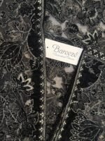 Bareeza Black Velvet Shawl with Intricate Floral Embroidery and Golden Border - Image 2