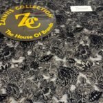 Bareeza Black Velvet Shawl with Intricate Floral Embroidery and Golden Border