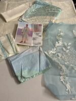 Maria B Inspired Embroidered Lawn Suit with Organza Dupatta – 3 Piece - Image 3
