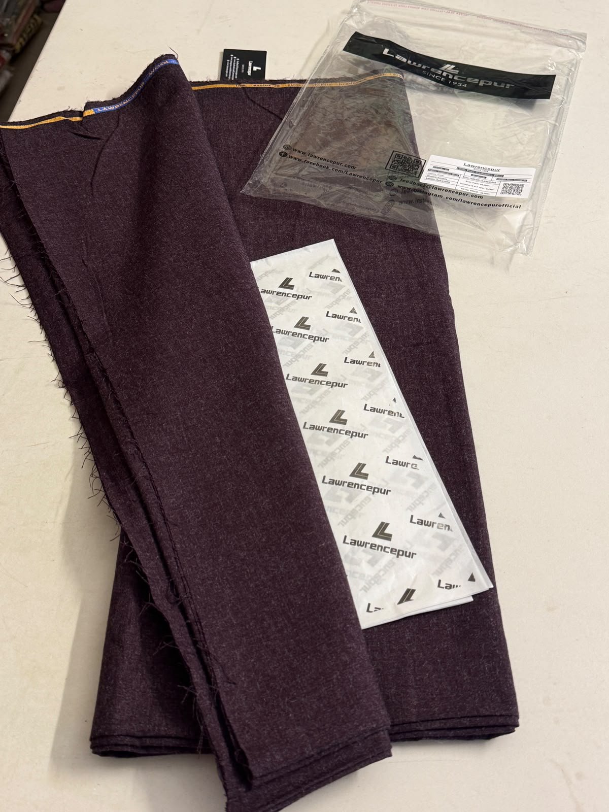 WhatsApp Image 2026-10-12 at 2.38.26 PM (1) Lawrencepur Deep Burgundy Kashmiri Wool Unstitched Fabric - Image 1