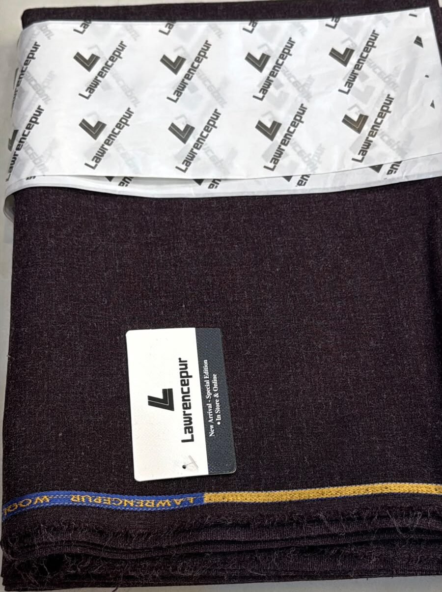 WhatsApp Image 2026-10-12 at 2.38.26 PM (2) Lawrencepur Dark Plum Kashmiri Wool Unstitched Fabric - Image 1