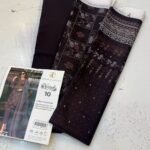 Zainab Chottani Nuriyah Collection 10 – Dark Plum Printed Khaddar 3-Piece Suit