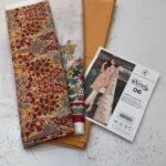 Zainab Chottani Nuriyah Collection 06 – Mustard Floral Printed Khaddar 3-Piece Suit