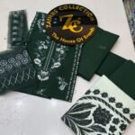 Ethnic Dark Green Embroidered Khaddar 3-Piece Suit