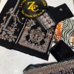 Ethnic Black Embroidered Khaddar 3-Piece Winter Suit