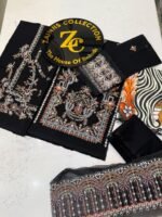 Ethnic Black Embroidered Khaddar 3-Piece Winter Suit