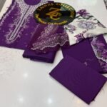 Ethnic Purple Embroidered Khaddar 3-Piece Winter Suit