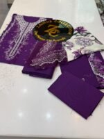 Ethnic Purple Embroidered Khaddar 3-Piece Winter Suit