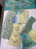 Bin Qiyas Embroidered Formal Suit in Aqua Blue & Light Yellow - Image 2