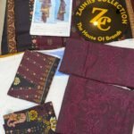 IRIS Janan 3-Piece Embroidered Khaddar Suit – Maroon & Black