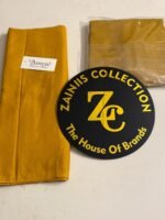 Bareeza Plain Karandi Fabric  – Mustard Yellow, 5 Meter - Image 2
