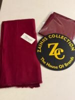 Bareeza Plain Karandi Fabric – Maroon - Image 2