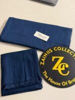 Bareeza Plain Karandi Fabric – Navy Blue - Image 2