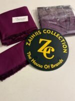 Bareeza Plain Karandi Fabric – Deep Plum - Image 2