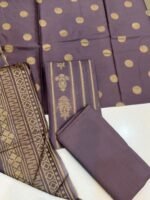 Jakat Lawn 3-Piece Suit – Elegant Mauve & Gold