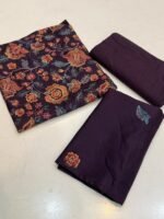 Bareeza Dark Plum Floral Embroidered Lawn 2-Piece Suit - Image 2