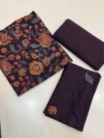 Bareeza Dark Plum Floral Embroidered Lawn 2-Piece Suit