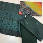 Chrizma Dark Green Chicken Kari Embroidered Lawn 3-Piece Suit with Multicolor Dupatta