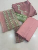 Premium Rangrasiya Embroidered Lawn 3-Piece Suit – Elegant Tea Pink