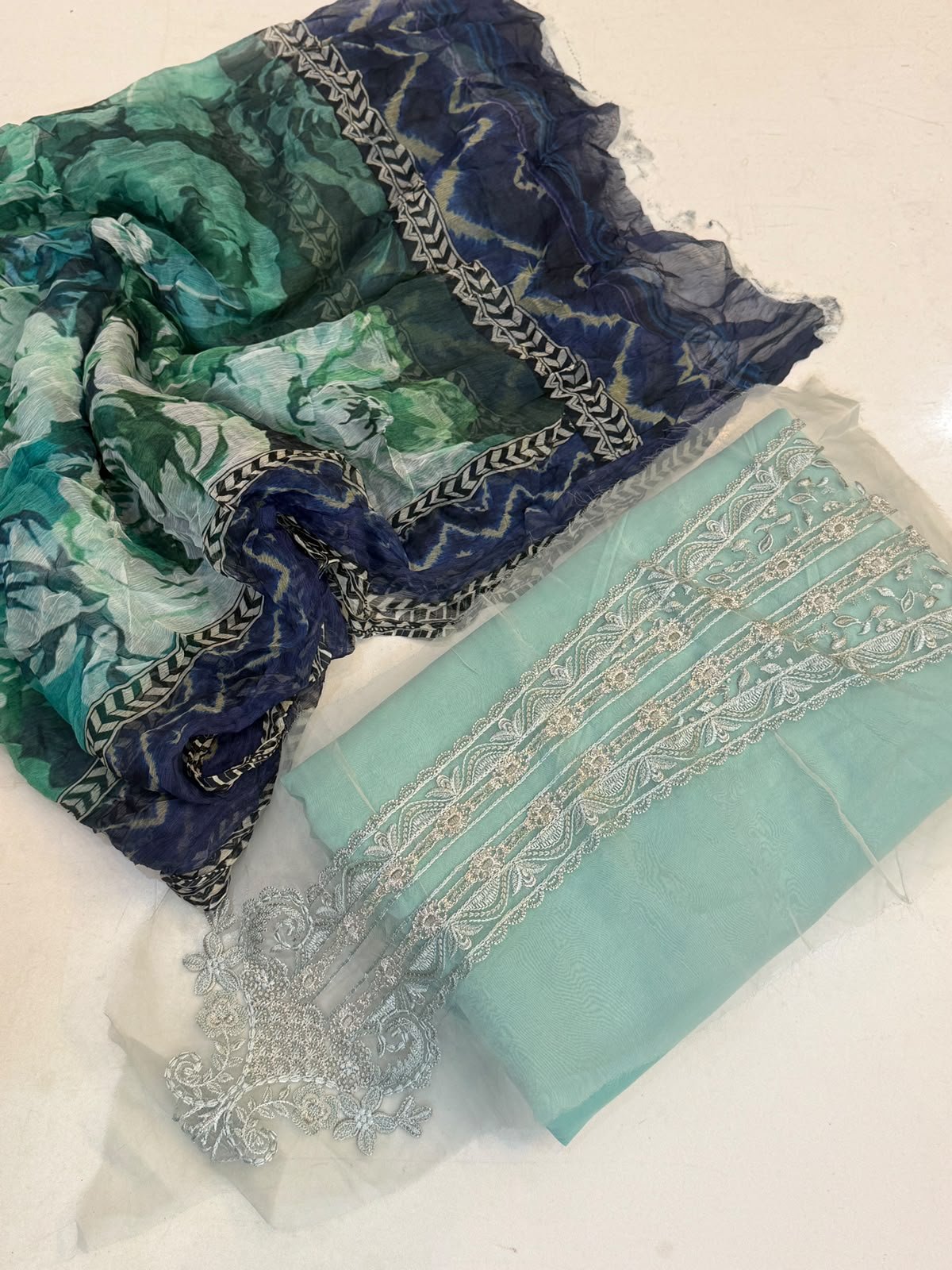 WhatsApp Image 2026-10-19 at 5.27.09 PM (3) Premium Baroque Solid 3-Piece Suit – Mint Green with Printed Pure Chiffon Dupatta - Image 1